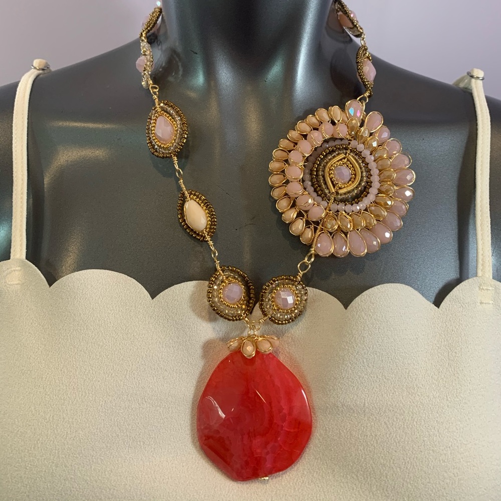 Mexican Necklace & earrings set Handcrafted